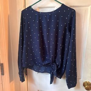 Navy Blue heart print  Women's Top